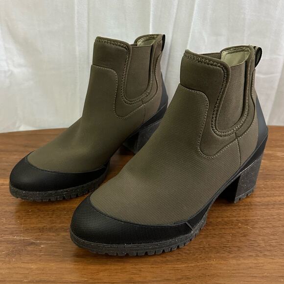 Dr. Scholl's Womens Line Em Up Green Pull On Chelsea Boots Shoes Size 7 - Picture 1 of 8